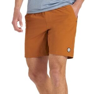 Vuori | Men’s Orange Kore Shorts Turmeric Brown Lined Athletic Workout Gym 7” L